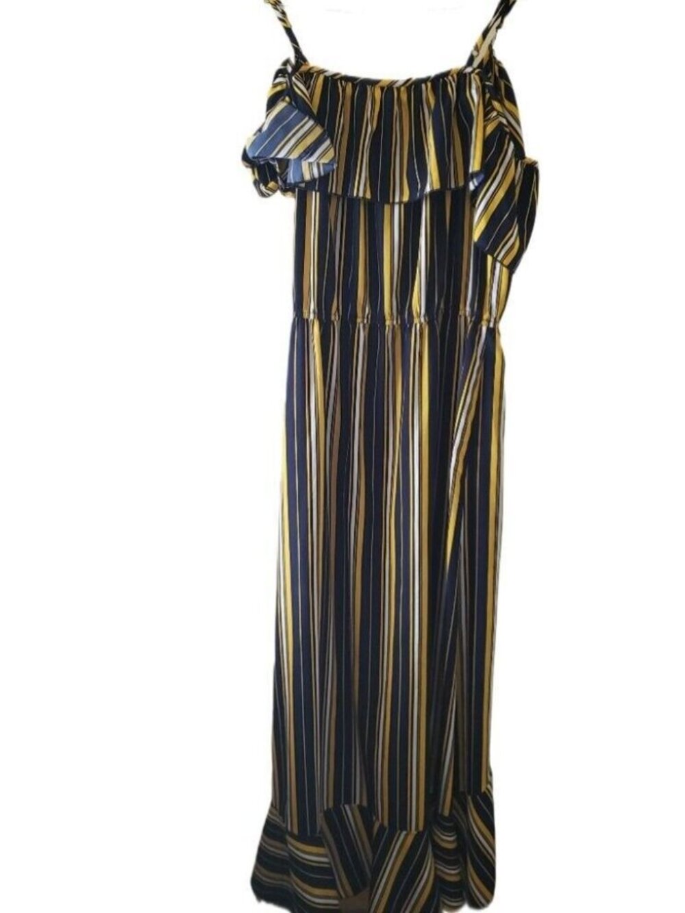 Blush Sleeveless Striped Ruffle Maxi Dress - Picture 3 of 4